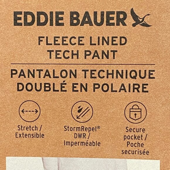 Eddie Bauer Fleece Lined Tech Pants Mens 38 x 30 Gray Water Repellent Insulated - Picture 4 of 12